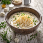 fideos con crema de leche y queso