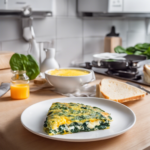 tortilla de espinaca con huevo y queso